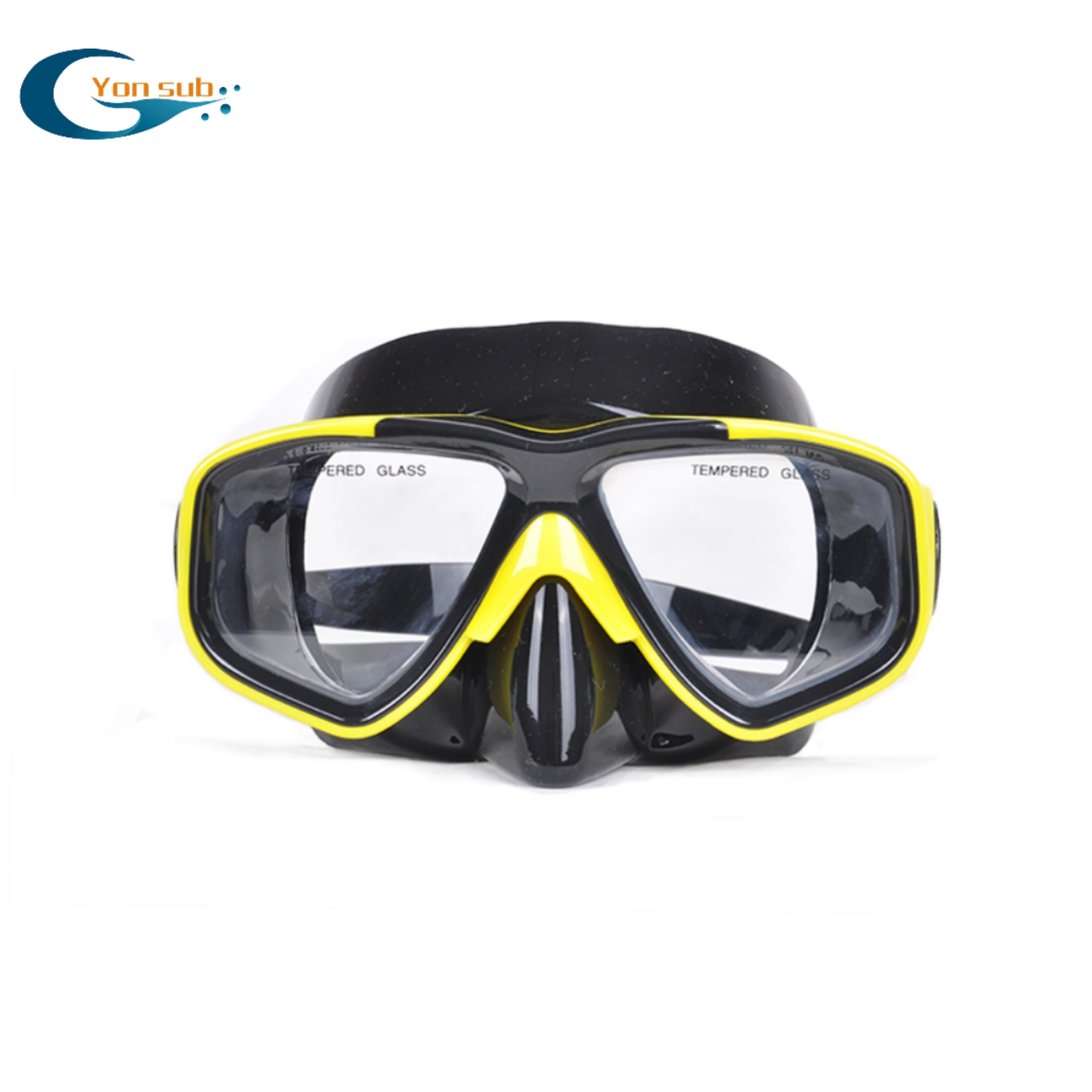 Yellow two lens diving mask