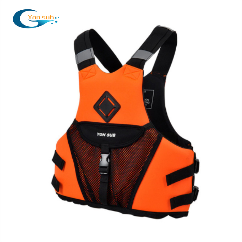 Adjustable neoprene life saving jacket for water sports