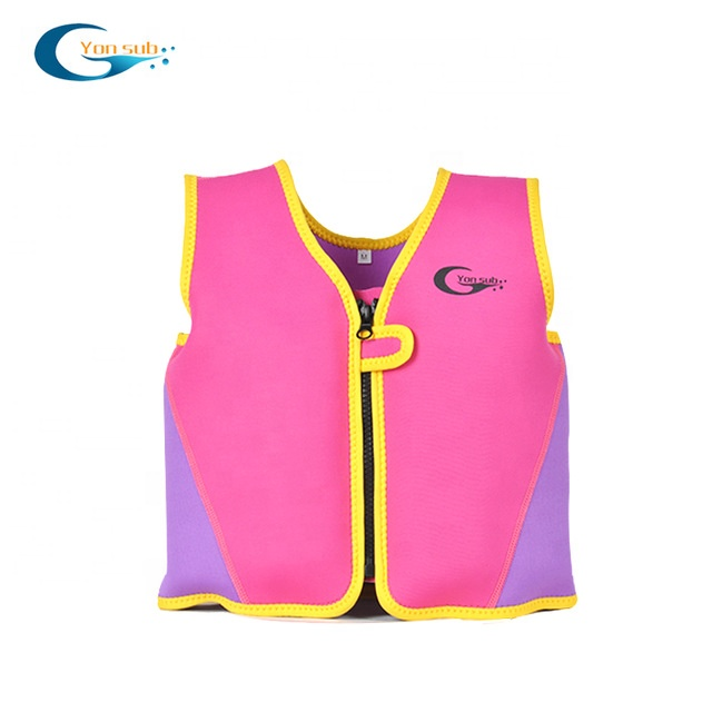 Pink color neoprene baby kids foam life jacket vest