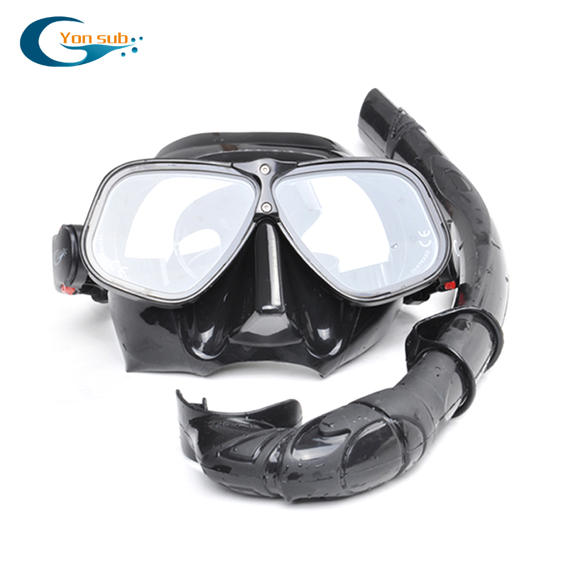 Black color aluminium alloy frame silicone spearfishing diving mask 
