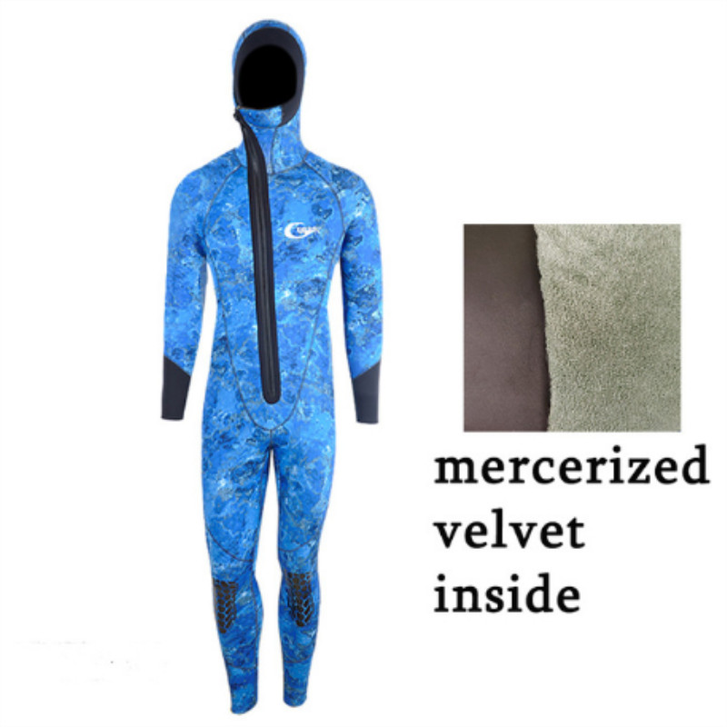 Camouflage 5 mm thickness light leather spearfishing wetsuit