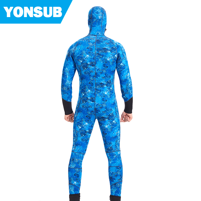 Camouflage 5 mm thickness light leather spearfishing wetsuit