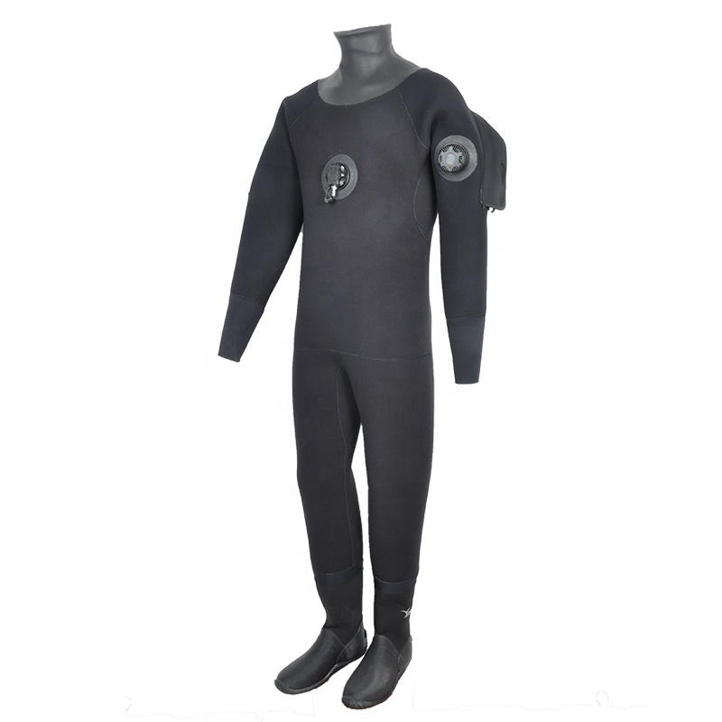 Dry neoprene full sleeve body surfing suit for swimming diving with air value device