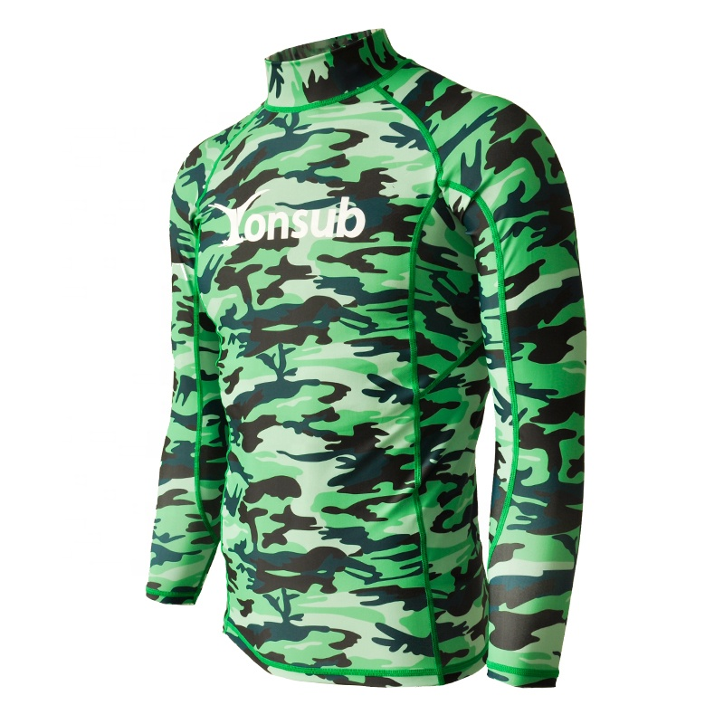 Camouflage custom long sleeve swim rash guard wetsuit