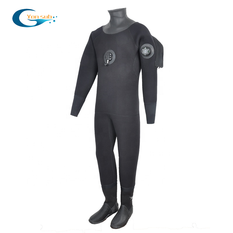 Dry neoprene full sleeve body surfing suit for swimming diving with air value device