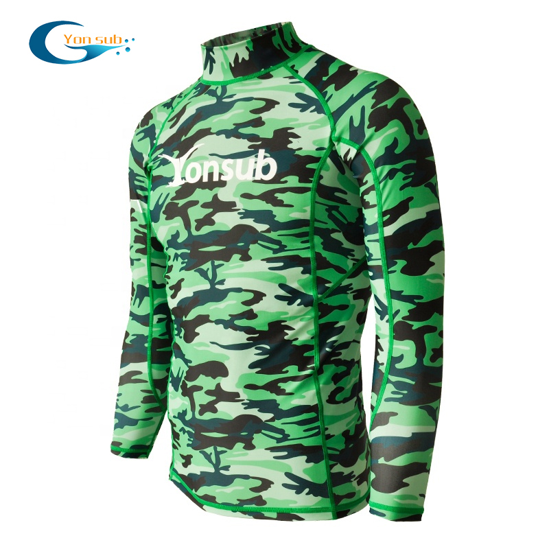 Camouflage custom long sleeve swim rash guard wetsuit