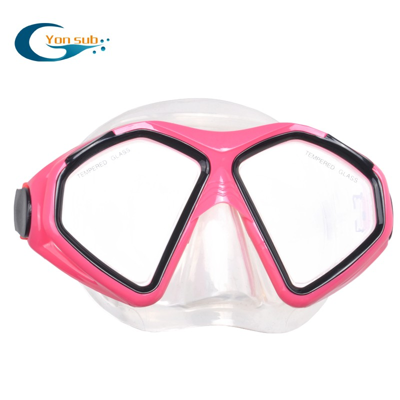 Pink color silicone strap diving mask for sale