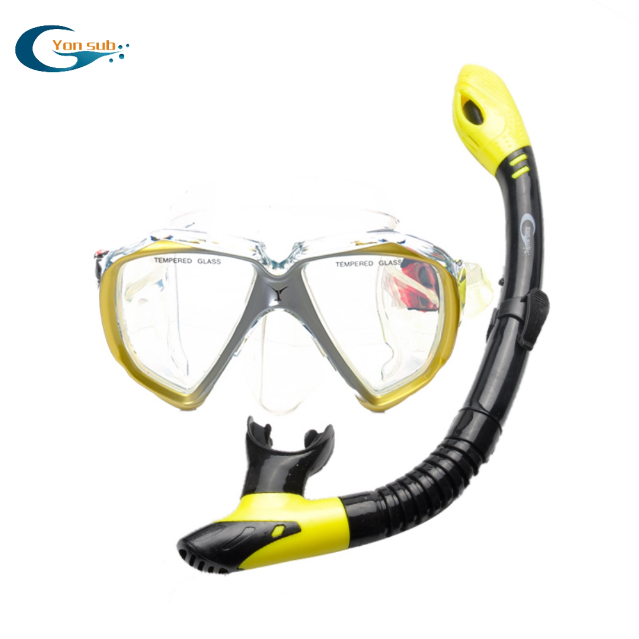 Silicone diving mask and snorkel