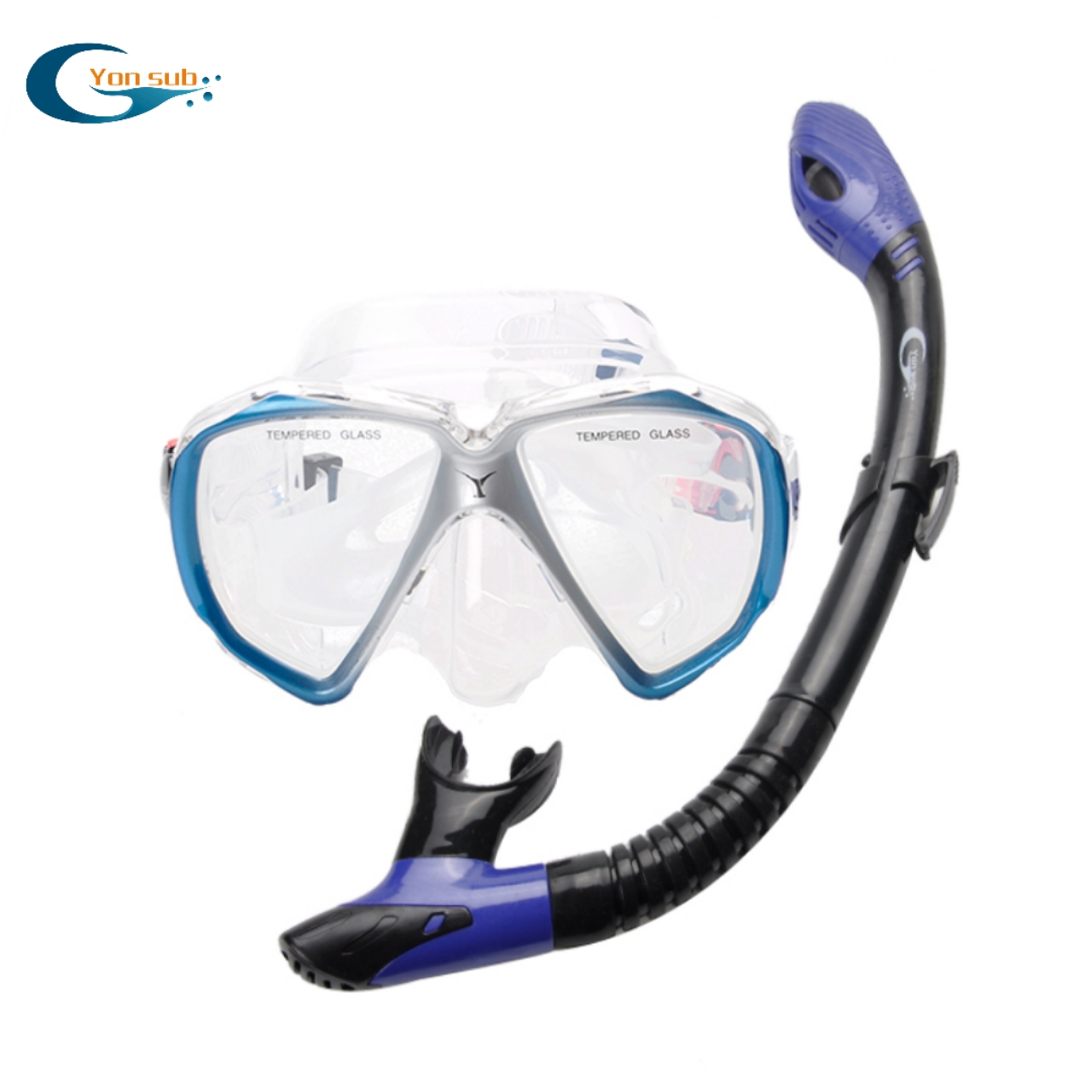 Silicone diving mask and snorkel