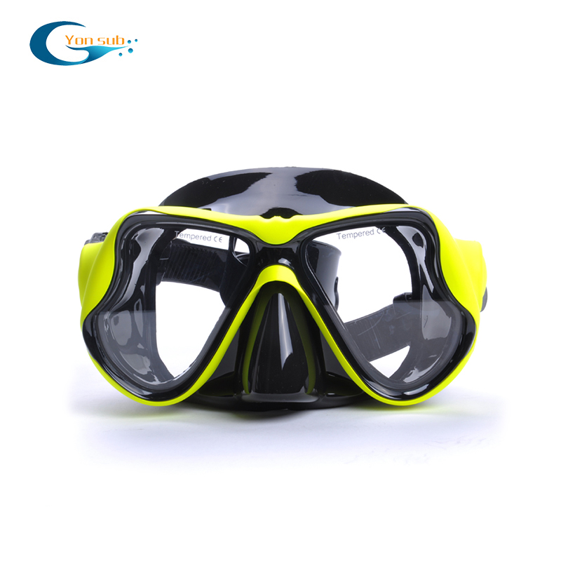 Good price wide vision tempered glass silicone diving mask design