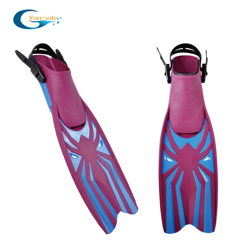 Professional TPR Rubber swimming flippers snorkeling fins training fins with adjustable strap